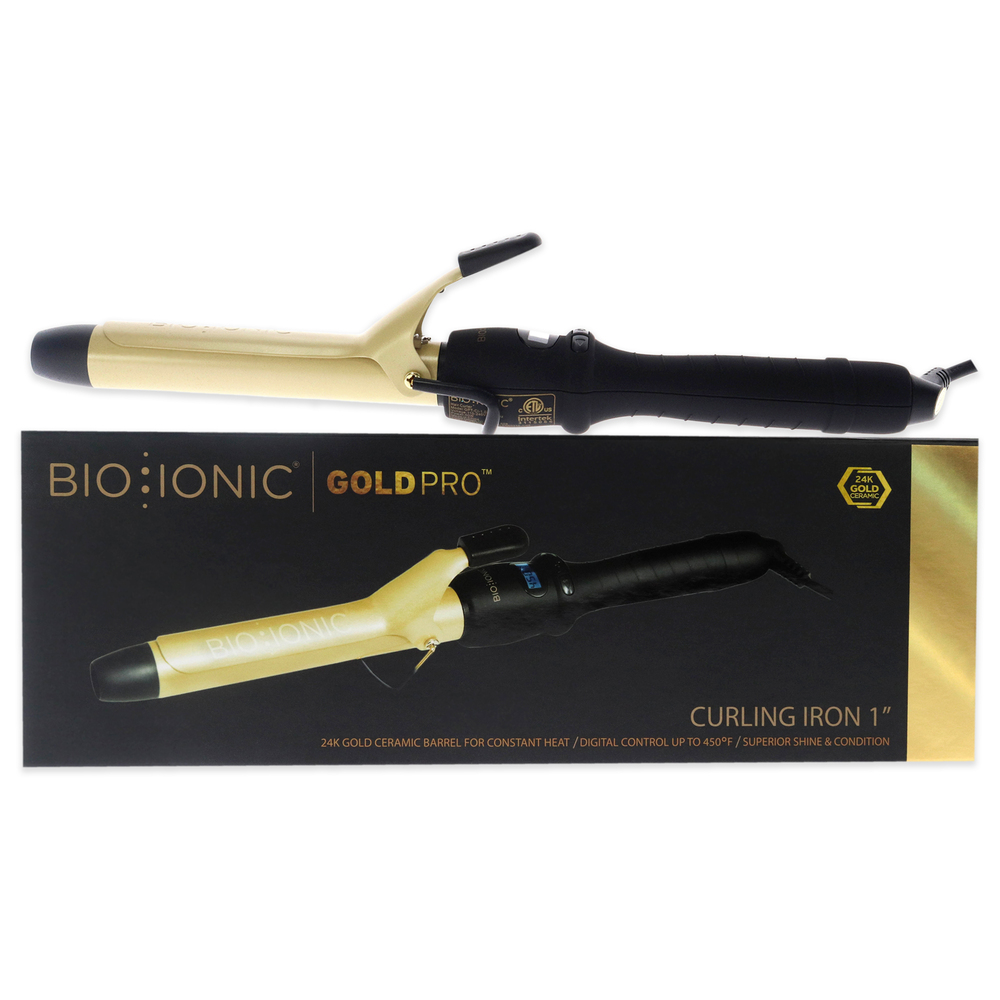Gold Pro Curling Iron by Bio Ionic for Women 1 Inch Curling Iron